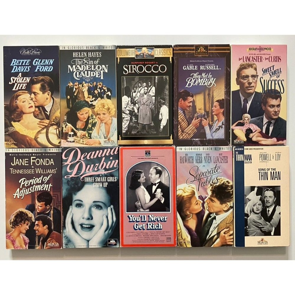 10 Classic B&W Movie VHS LOT They Met in Bombay Smell Of Success Sirocco